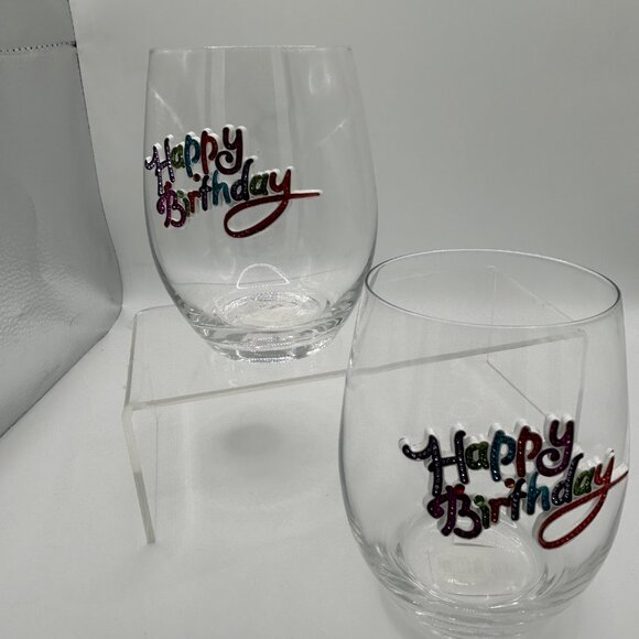 Happy Birthday Wine Glass - Picture 1 of 1